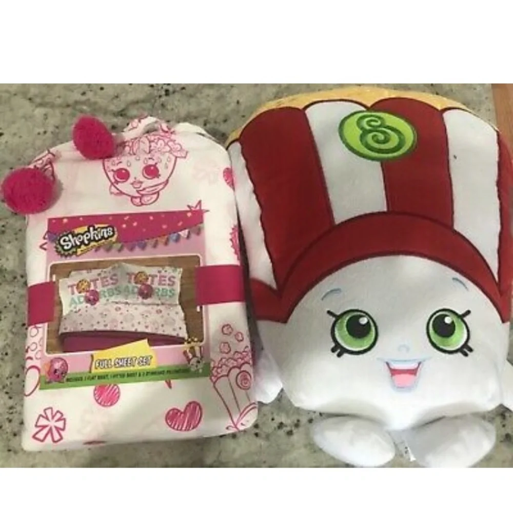 Shopkins TOTES ADORBS Full 5 Pc Sheet Set/ 1Pillow